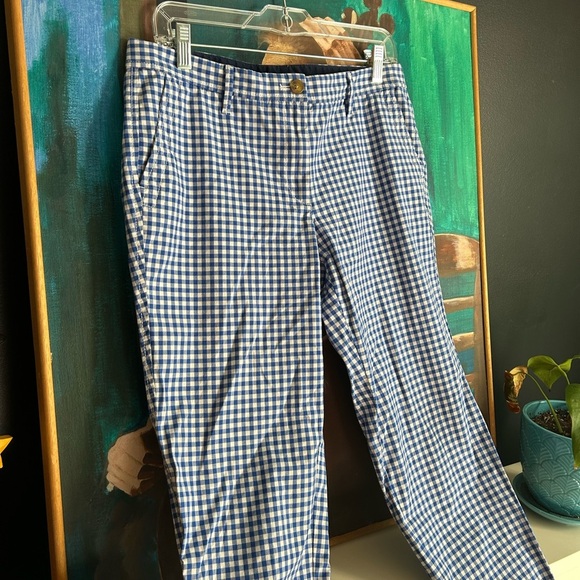Talbots Petite Blue and White Checkered Cropped Pants 6P - Picture 8 of 16